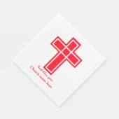 Serviette En Papier Croix chrétienne en rouge (Coin)