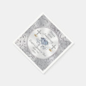 Serviette En Papier Croix chrétienne et anneaux 60e anniversaire servi (Coin)