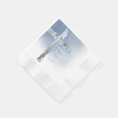 Serviette En Papier croix d'agate bleu poussiéreux Première communion (Coin)