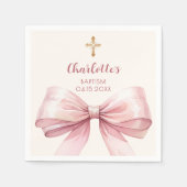 Serviette En Papier Croix de crème d'arc rose pâle (Devant)