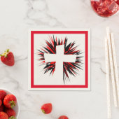 SERVIETTE EN PAPIER CROIX DE DÉBUT BLANC (En situation)