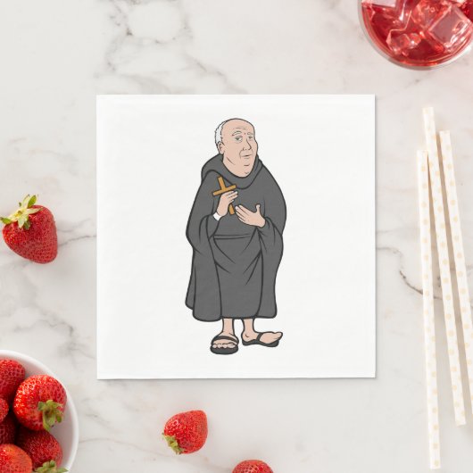 Serviette En Papier Croix de Monk dans Robe Médiévale Religieux (En situation)
