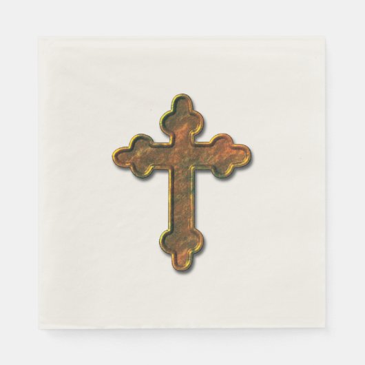 Serviette En Papier Croix de recherche 3D Gold (Devant)