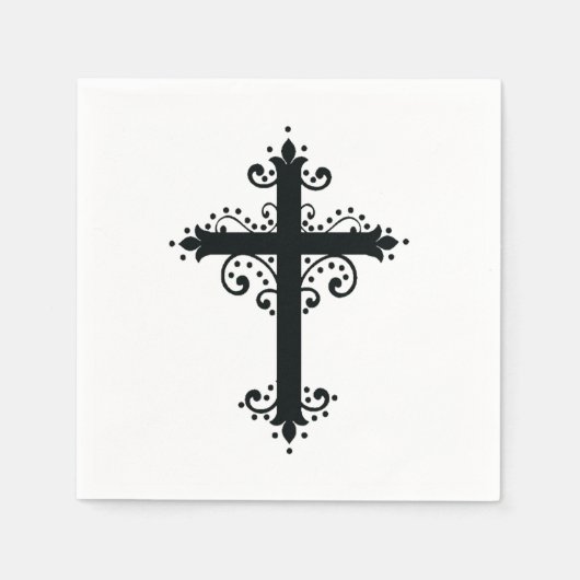 Serviette En Papier Croix de religion avec un ornement (Devant)
