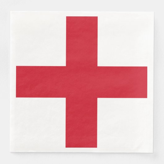 Serviette En Papier Croix de St George ~ Drapeau d'Angleterre (Devant)