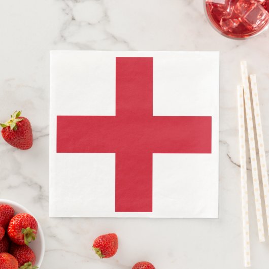 Serviette En Papier Croix de St George ~ Drapeau d'Angleterre (En situation)