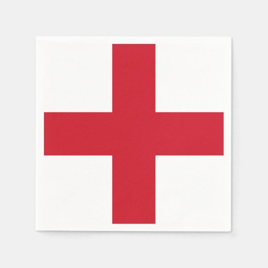 Serviette En Papier Croix de St George ~ Drapeau d'Angleterre (Devant)