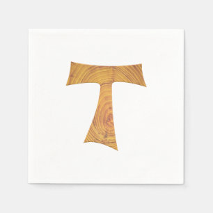 Serviette En Papier Croix de Tau franciscaine en bois
