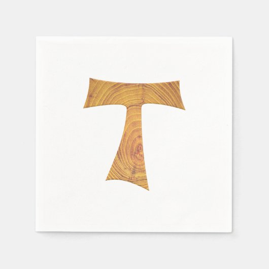 Serviette En Papier Croix de Tau franciscaine en bois (Devant)