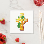 Serviette En Papier Croix d'Irlande et Saint-Patrick Shamrock (En situation)