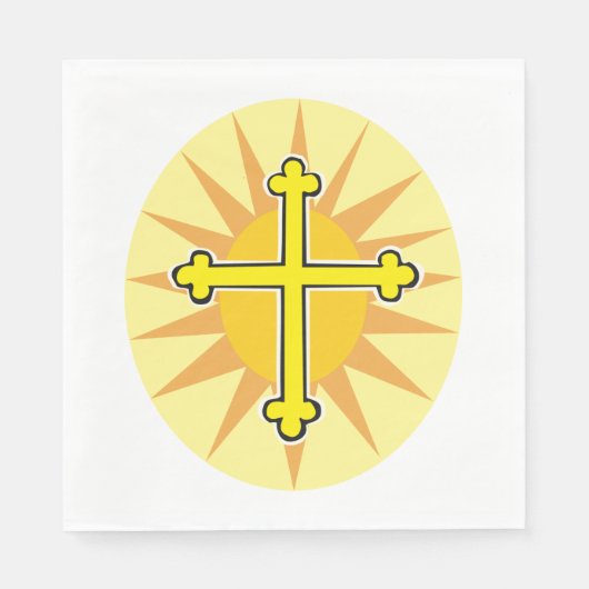 Serviette En Papier Croix d'or (Devant)