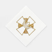 Serviette En Papier Croix d'or et Couronne (Coin)