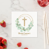 Serviette En Papier Croix d'or Eucalyptus (En situation)