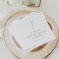 Croix d'or simple élégant Baptême Christening
