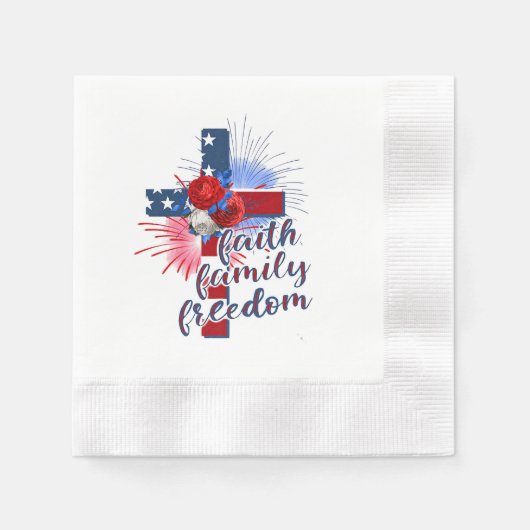 Serviette En Papier Croix du drapeau américain (Devant)