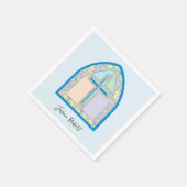 Serviette En Papier Croix en verre bleu Première communion serviettes (Coin)