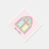 Serviette En Papier Croix en verre rose Première communion serviettes (Coin)