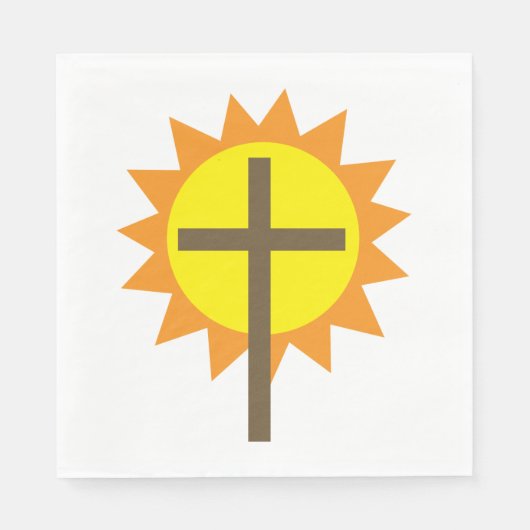 Serviette En Papier Croix Et Soleil (Devant)