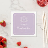 Serviette En Papier Croix florale simple sur Lilac Confirmation (En situation)