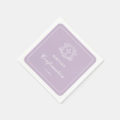 Serviette En Papier Croix florale simple sur Lilac Confirmation (Coin)