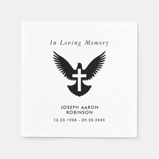 Serviette En Papier Croix funéraire simple sur Dove Memorial (Devant)