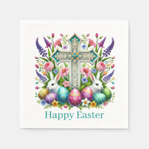 Serviette En Papier Croix joyeuses de Pâques religieuses
