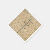Serviette En Papier Croix Mariage chrétienne et anneaux serviettes (Coin)