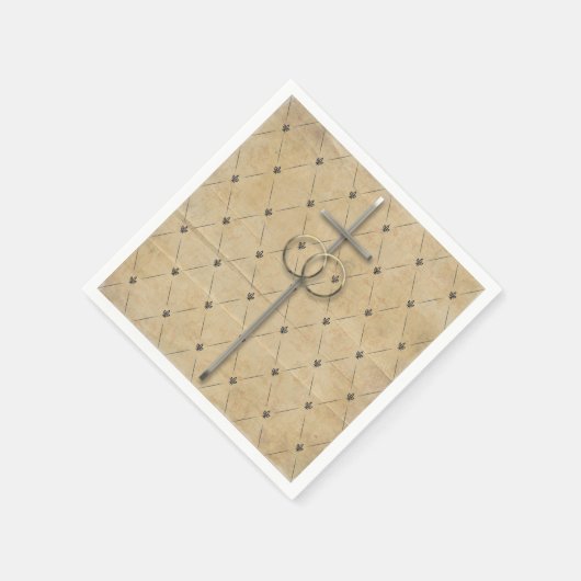 Serviette En Papier Croix Mariage chrétienne et anneaux serviettes (Coin)