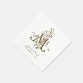 Serviette En Papier Croix mariale catholique avec Mariage rose (Coin)