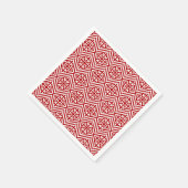 Serviette En Papier Croix médiévale Damask - Rouge profond et blanc (Coin)