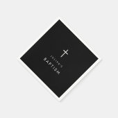 Serviette En Papier Croix noire Baptême (Coin)