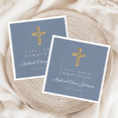 Serviette En Papier Croix Religieuse Bleue Dusty Boy Première Communio