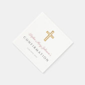 Serviette En Papier Croix Religieuse Moderne Fille Confirmation  (Coin)