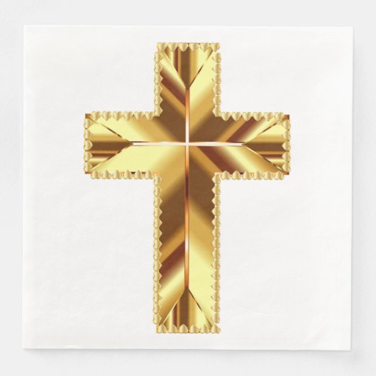 SERVIETTE EN PAPIER CROIX SAINTE EN OR (Devant)