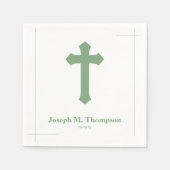 Serviette En Papier Croix simple moderne première communion sainte (Devant)