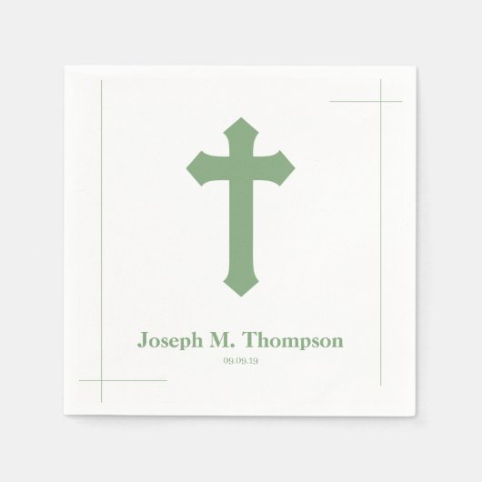 Serviette En Papier Croix simple moderne première communion sainte (Devant)