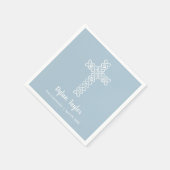 Serviette En Papier Croix sur acier bleu religieux (Coin)