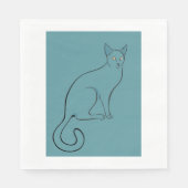 Serviette En Papier Croquis de chat élégant (Devant)