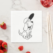 Serviette En Papier Croquis de chien (En situation)