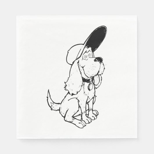 Serviette En Papier Croquis de chien (Devant)