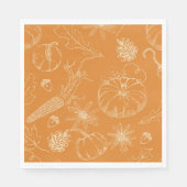 Serviette En Papier Croquis de fête d'automne en orange (Devant)
