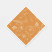 Serviette En Papier Croquis de fête d'automne en orange (Coin)