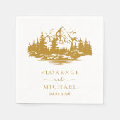 Serviette En Papier Croquis de montagne Mariage personnalisé (Devant)