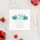 Serviette En Papier Croquis de montagne Mariage personnalisé (En situation)