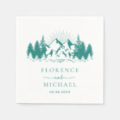 Serviette En Papier Croquis de montagne Mariage personnalisé (Devant)