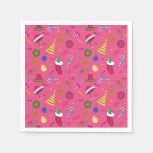 Serviette En Papier Croquis de Noël Motif sans coutures