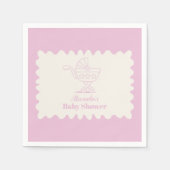 Serviette En Papier Croquis de poule Retro Baby shower de doodle (Devant)