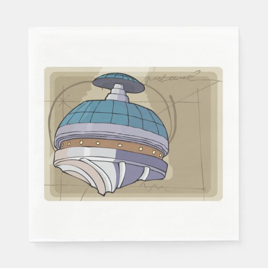 Serviette En Papier Croquis de station spatiale (Devant)