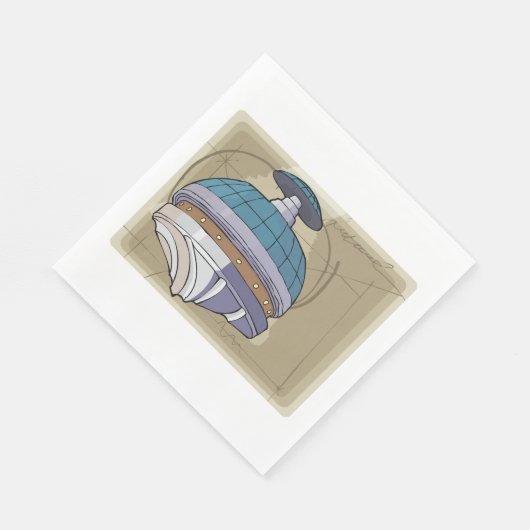 Serviette En Papier Croquis de station spatiale (Coin)