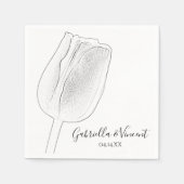 Serviette En Papier Croquis de Tulip Mariage de printemps (Devant)